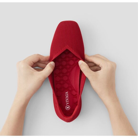 VIVAIA Red Margo Walker Knit Loafers - Picture 6 of 9